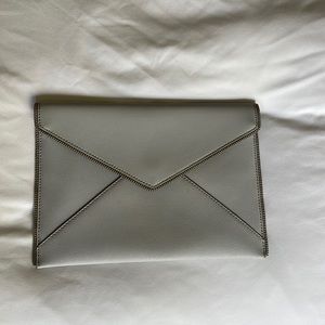 Rebecca Minkoff envelop clutch in light gray